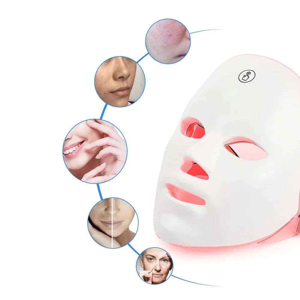 GlowMask - Maschera per terapia a LED con 7 colori per la cura del viso